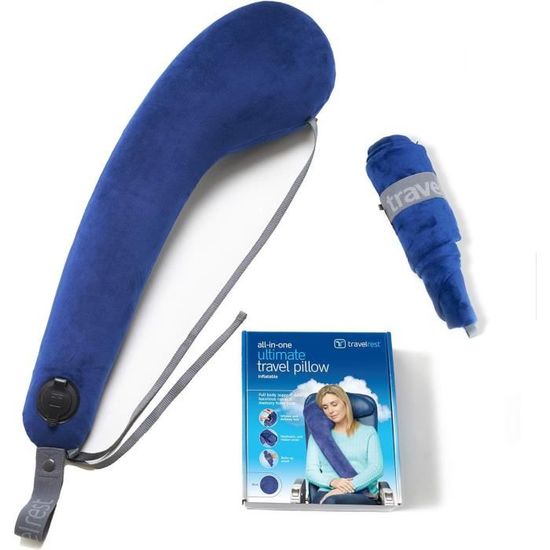 TravelRest - Coussin Auto, Oreiller De Voyage - Inflatable Luxury. - Innovant, Breveté Et Gonflable - Cale Nuque, Coussin Repose TravelRest - Coussin Auto, Oreiller De Voyage - Inflatable Luxury. - Innovant, Breveté Et Gonflable - Cale Nuque, Coussin Repose