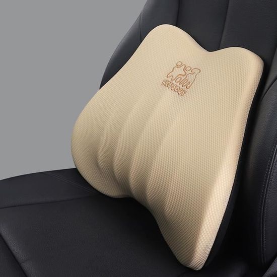 Oreiller Lombaire Voiture Mousse Mémoire De Forme - Coussin Soutien Dos Ergonomique Pour Siège Auto Et Bureau