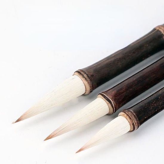 Pack De 3 Stylos Calligraphie Chinoise - Tailles L/M/S, Encre Noire, Pour Débutants - 9