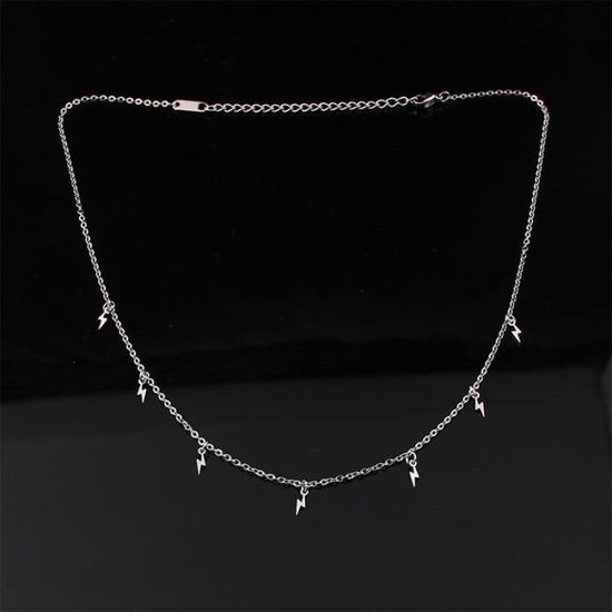 Collier Court Femme Pampille Ronde - Acier Inoxydable Argenté - Budget Beauté