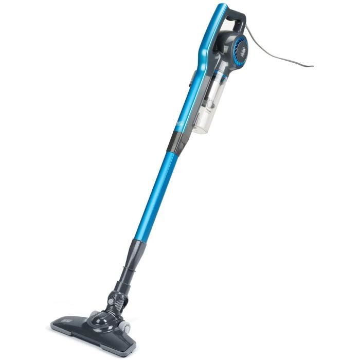 BLACK+DECKER BXVMS600E - Aspirateur balai avec fil sans sac 2 en 1 600 W, cable de 6 m, puissant et léger, système cyclonique, filtr