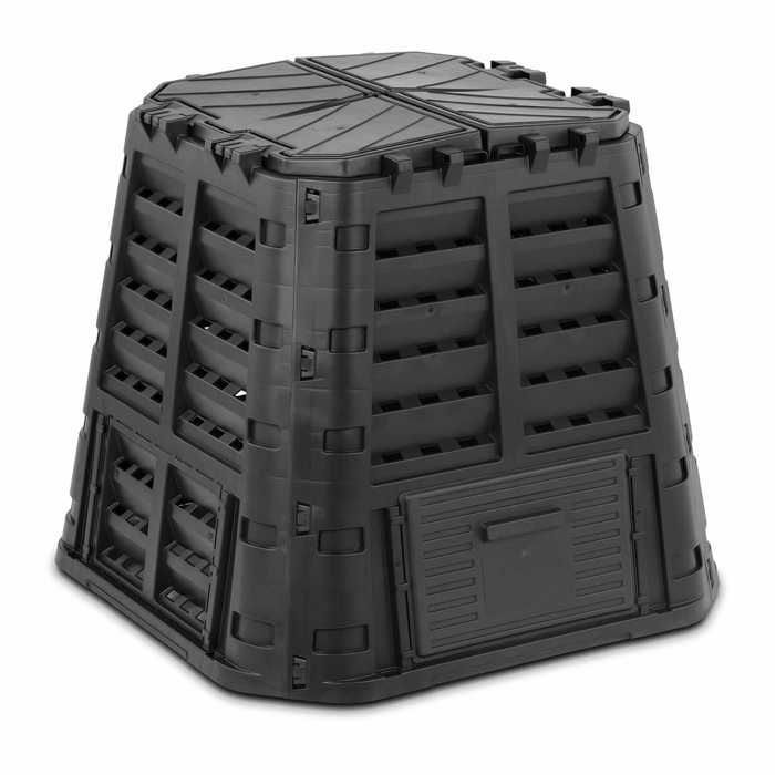 Composteur De Jardin Bac De Compostage Rapide D'Extérieur Plastique Noir 480 L