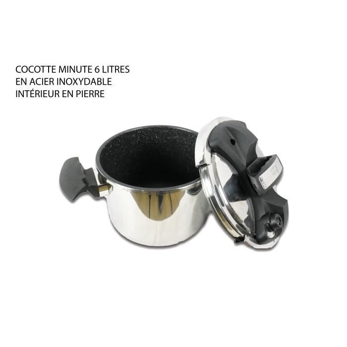 cocotte minute 6 litres intérieur en pierre tous feux 4