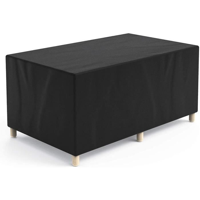 Hongtellor Housse de Protection pour Table de Jardin rectangulaire en Tissu Oxford 420D imperméable et Coupe-Vent 170 x 94 x 70 cm