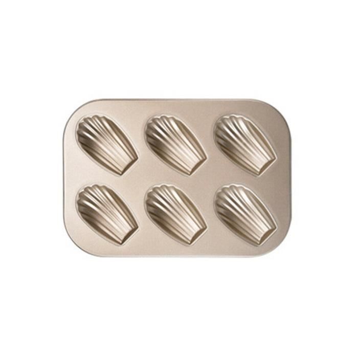 Mini moule à gâteau Madeleine, moule à biscuits ovale antiadhésif à 6 cavités - hanshiko 356