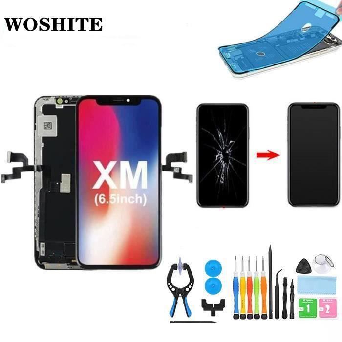 WOSHITE Écran LCD Pour iPhone XS Max LCD 6,5 pouces Vitre assemblés Tactile + Ecran LCD + Chassis - Noir
