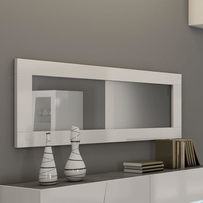 Miroir rectangulaire 180x60 cm blanc laqué design LAUREA Blanc