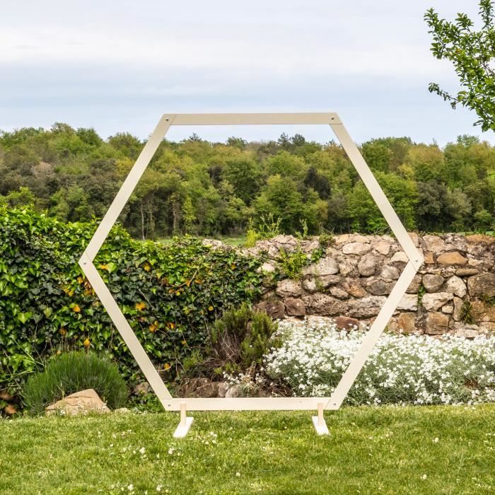 Arche Mariage Hexagonale Bois 1,70 M 10 Naturel