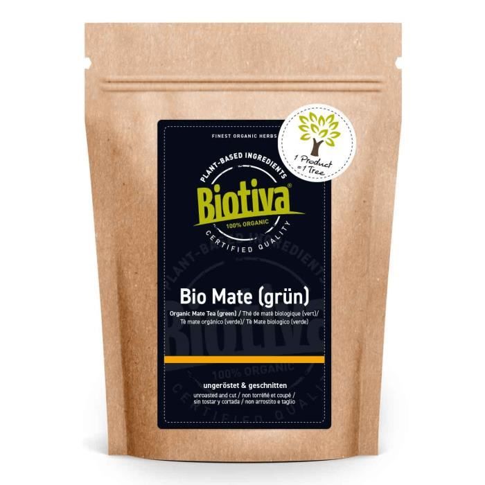 Thé bio Maté 500g - Thé vert mate non torréfié - feuilles contenant de la caféine yerba mate - l'agriculture biologique -