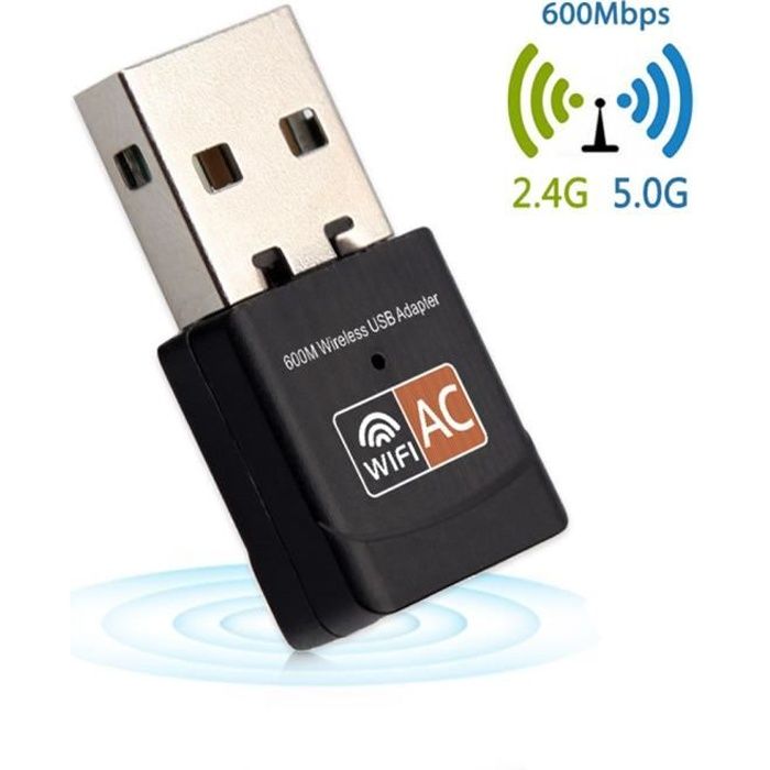 USB wi-fi adaptateur 600mbps sans fil antenne mini ethernet carte réseau bi-bande 2.4G-5G wifi récepteur 802.11a-g-n-ac pour PC