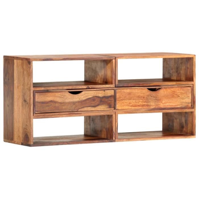 Meuble TV industriel - Meuble de salon Banc TV - Buffet Bas table basse -160x30x45 cm Bois massif