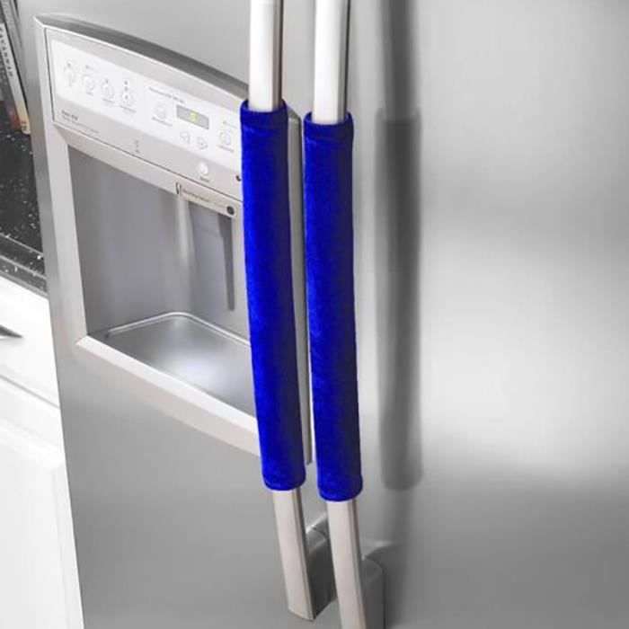 Couvre bouton de porte de réfrigérateur 2 pièces appareil de cuisine couvercle de poignée décor bavures porte - Type Bleu