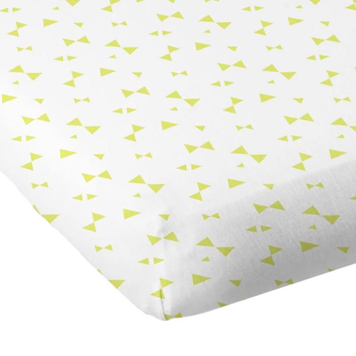 BABYCALIN Drap Housse Jersey Bébé 70 x 140 cm Imprimé Nœuds Vert