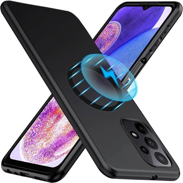 Coque pour Samsung Galaxy A23 5G avec Cercle Métal Mat Noir