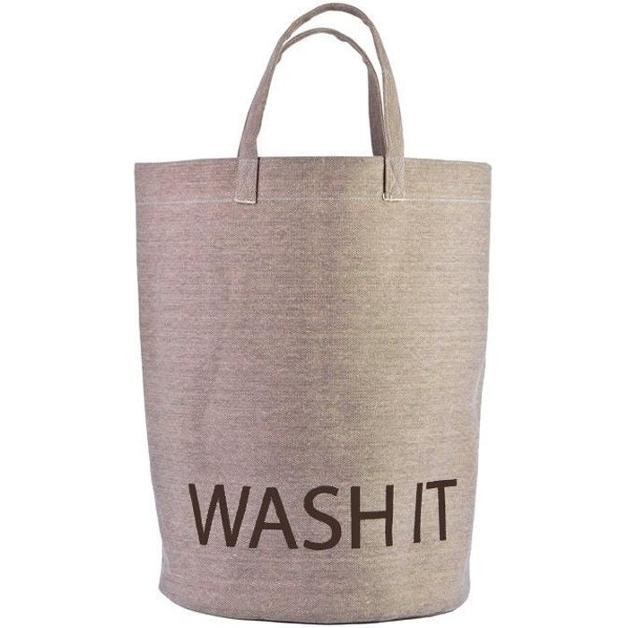 Panier à Linge design - Sac à Linge - Avec poignées - Beige