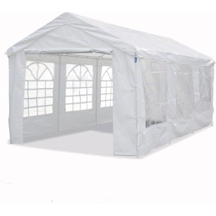Tente de réception -Celia- en polyéthylène - 17.11 m² - 590 x 290 x 270/200 cm
