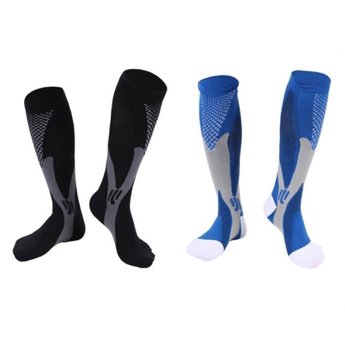 2 paires de chaussettes de compression pour hommes pour femmes, bas de genou, de course RECOVERY SOCKS - COMPRESSION SOCKS