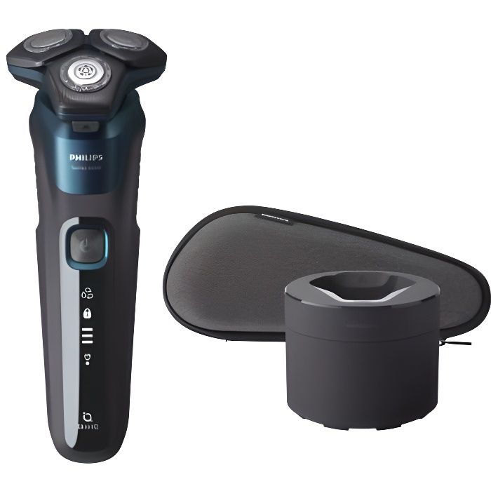 PHILIPS S5579/50 Rasoir Electrique 100 % étanche Series 5000 avec Tondeuse de Précision avec Station de Nettoyage