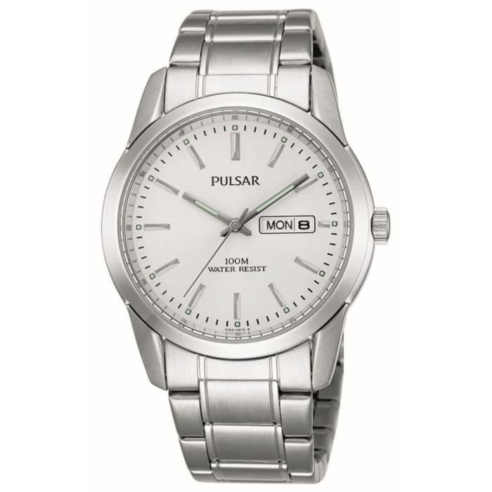Montre Homme PULSAR modèle TRADITION Argentée et Blanche - PJ6019X1