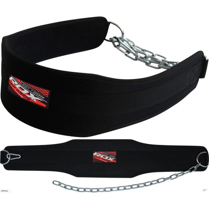 RDX Ceinture de Musculation Néoprène Lest Chaîne Dips Belt Halterophilie Bodybuilding Entraînement Fitness