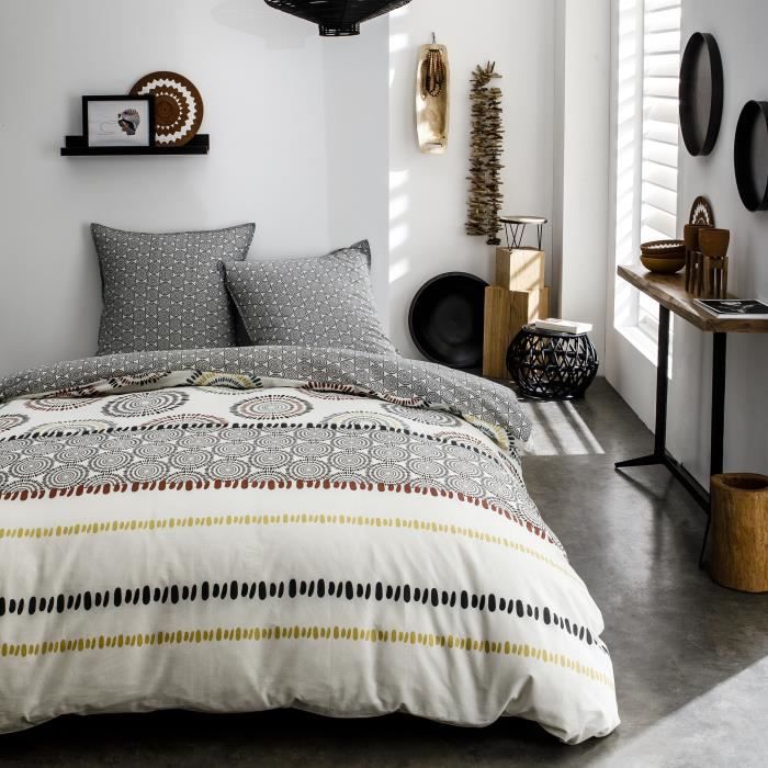 TODAY Parure de couette Sunshine #2.16 - 100% Coton - 220 x 240 cm - Crème et noir