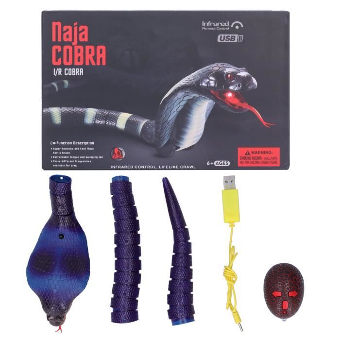 Jouet de serpent télécommandé Télécommande infrarouge Snake Toy Simulation Snake Animal Model Electric Trick Toy (Blue) HB022