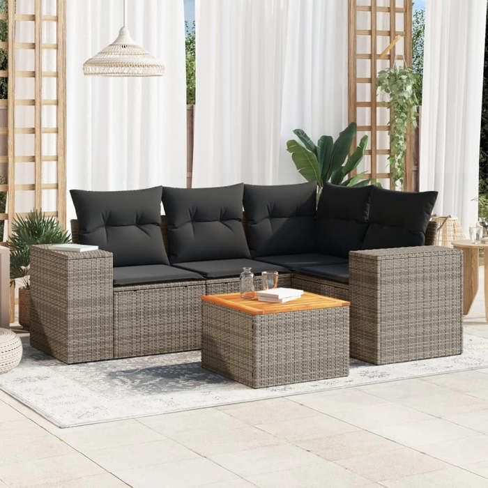 Salon de jardin 5 pcs avec coussins - vue 3