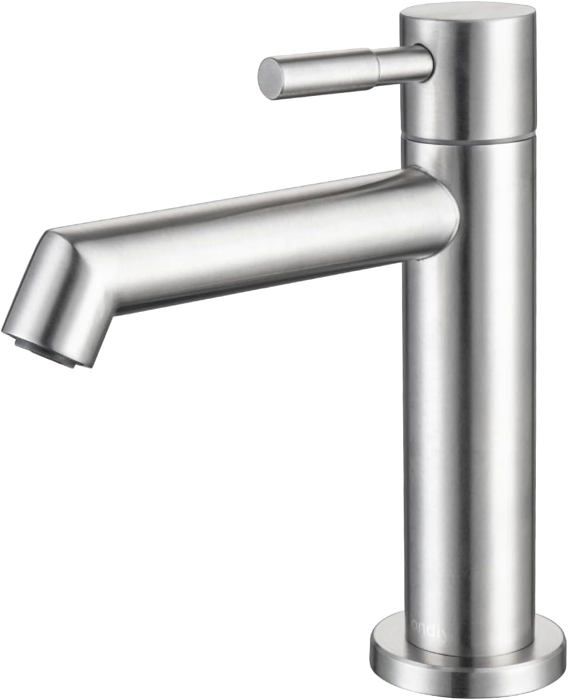 Begpoee Robinet Salle Bain, Robinet Lave Main Eau Froide, Mitigeur Lavabo, Mitigeur Monocommande pour Salle de Bain, Robinet Lavabo, Avec Tuyau de 60cm, Aux Salles De Bains et Aux Cuisines(Argent