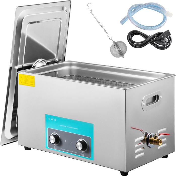 Nettoyeur à Ultrasons-VEVOR- 22 L Appareil de Nettoyage Ultrasonique Bouton de Commande Professionnel en Acier Inox 304