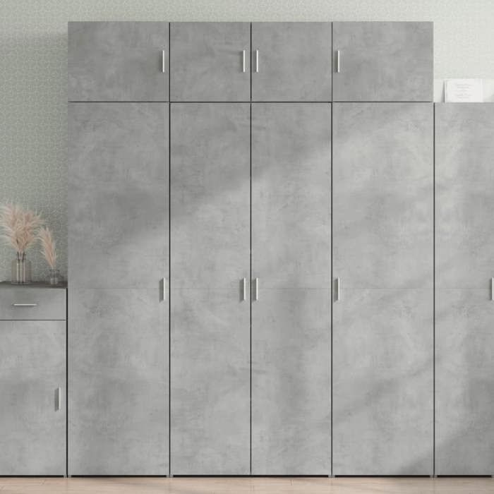 vidaXL Armoire de rangement gris béton 80x425x225cm bois dingénierie 3281353