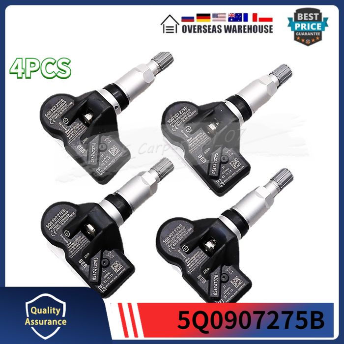 Capteur TPMS 5Q0907275B Pour Audi A6 Q7 R8 RS4 S4 S6 - Moniteur Pression Pneus 4 Pièces