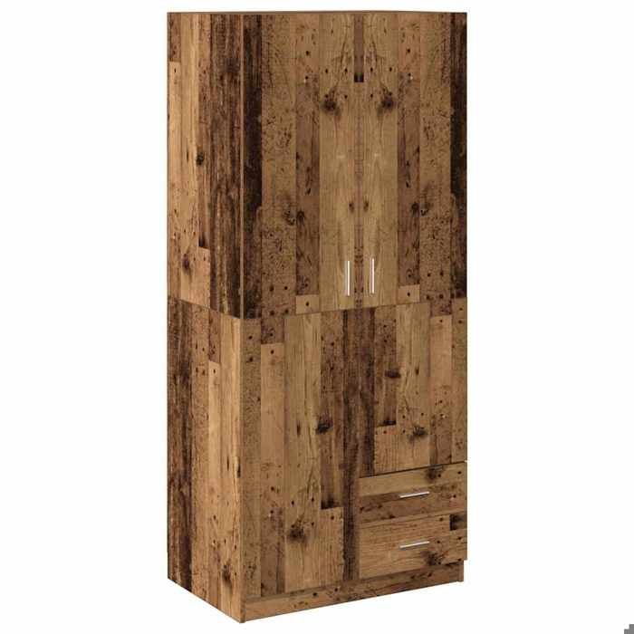 MVS Garde-robe Armoire de Chambre - vieux bois - 80x52x180 cm - bois dingénierie Design 2025508253