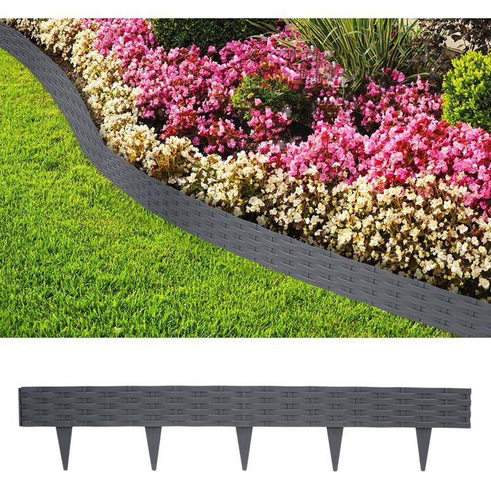 Bordure de jardin en acier gris anthracite - Jardin et Saisons