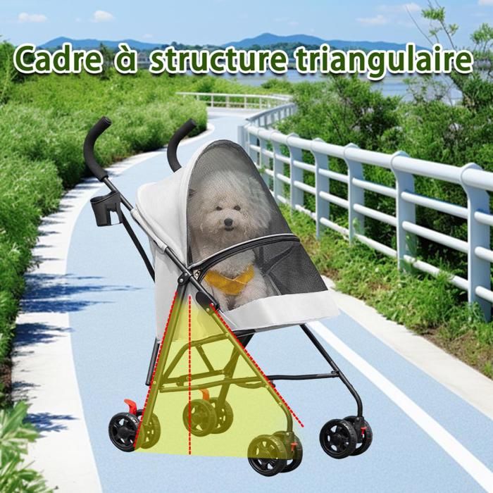 Meilleurs prix pour MIPAN.Poussette pour chien de 15 kg - Poussette grand chien -  Poussette pour chat - Avce Porte-gobelet  - 97x45x55cm - Gris