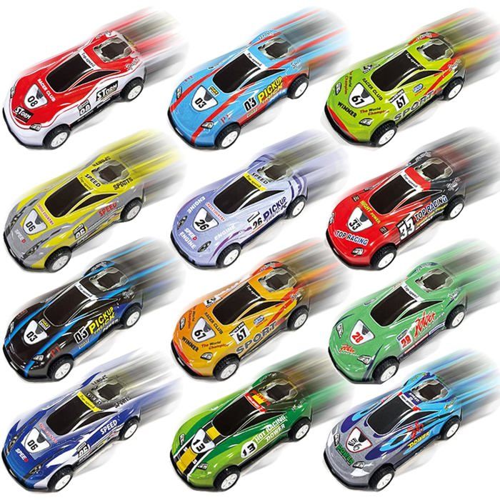 12 Pièces Petites Voitures Enfant Mini Voiture Jouet Cars Miniatures Véhicules À Friction Jeu De Course Cadeau Pour Enfants