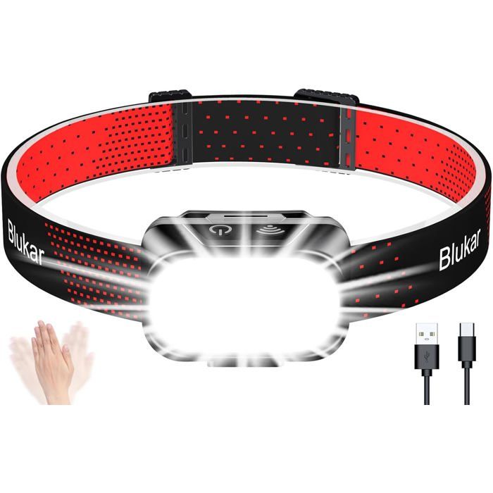 Blukar Lampe Torche LED Rechargeable,2000LM Lampe de Poche LED Ultra Puissante, Torche Tactique en Aluminium, IPX6 Étanche, 5 Modes d'éclairage