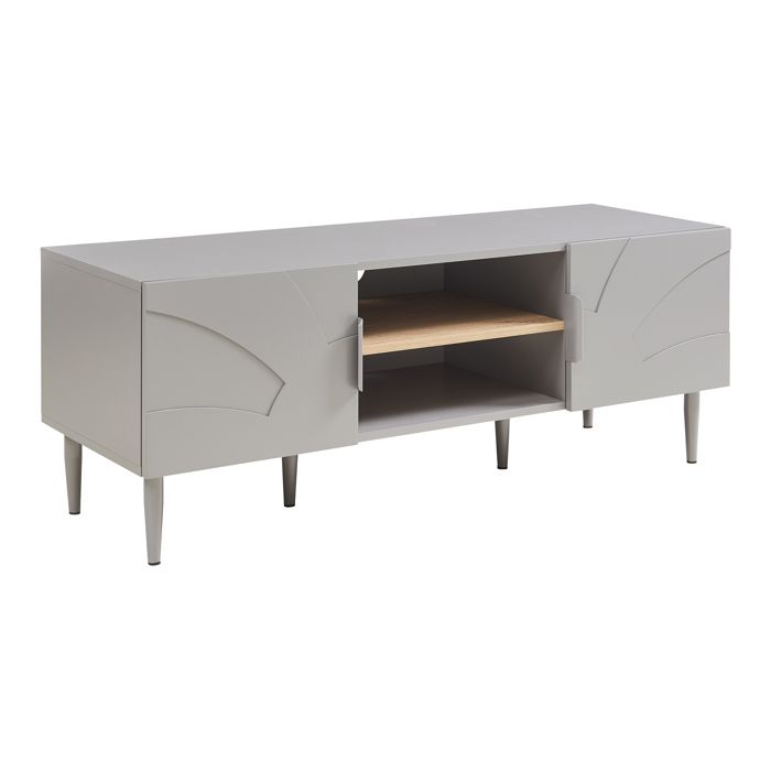 Meuble TV Starvili avec 2 portes 120 x 40 x 45 cm gris
