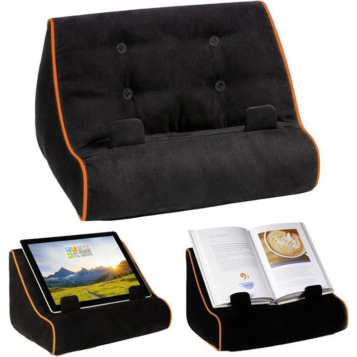 Coussin Ordinateur Portable Heyife Avec 3 Angles Réglables - Support Laptop Pour Lit & Canapé + Sacoche De Transport (Noir)