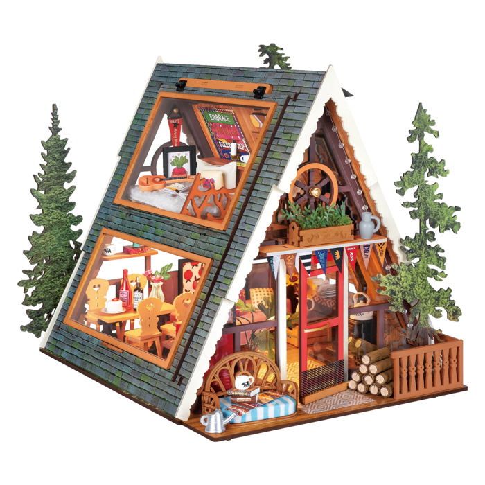 Puzzle 3D - ROBOTIME - DG181 - 336 pièces - Cabane en A design triangulaire - À monter soi-même