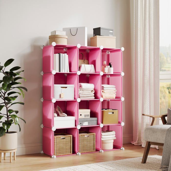 Meuble de rangement modulaire - LUNSY - Modulaire et personnalisable - Structure en acier et panneaux en plastique PP