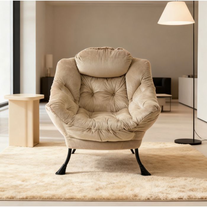 WOVREO fauteuil de relaxation avec repose-pieds accoudoirs poche latérale tissu polyester kaki