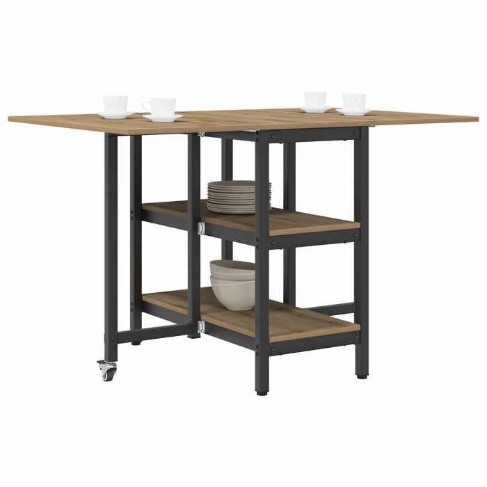 Les SoldesTable à dîner - Table de cuisine rectangulaire au style industriel - 122 x 80 x 765 cm - Bois dingénierie ozn27r