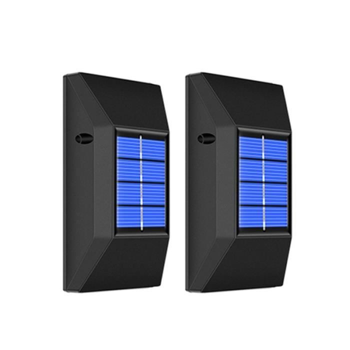 Applique Solaire Extérieure 2Pcs Lampe Escalier Échelle Lumière 6LED