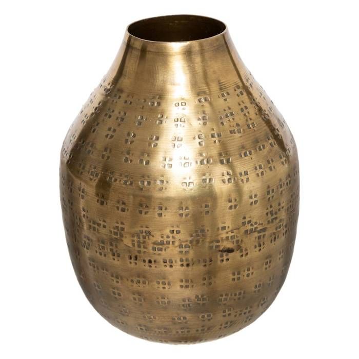Vase Oasis métal martelé doré H15cm - Atmosphera Créateur dintérieur