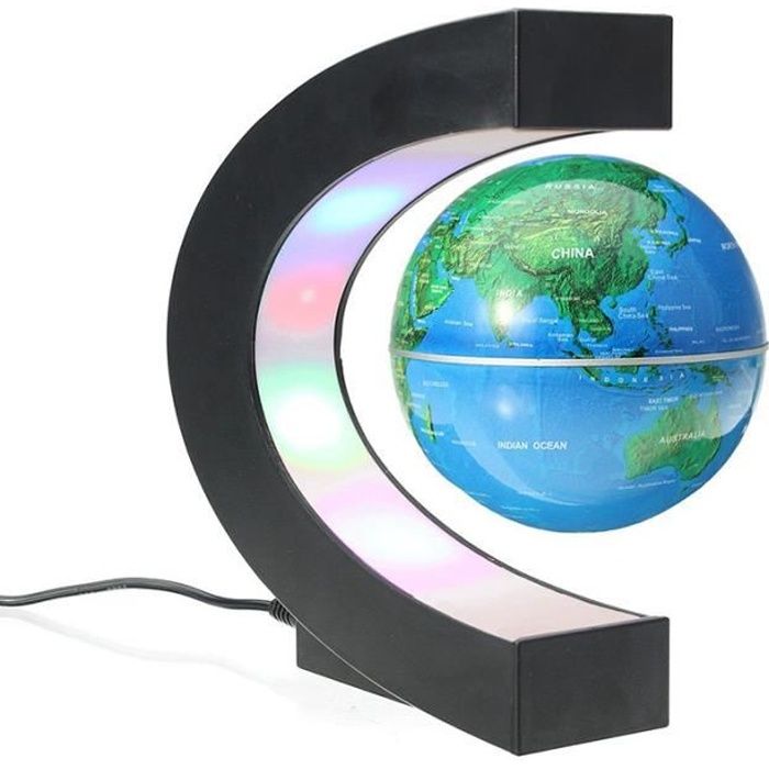 Globe terrestre lumineux Neon Classic - Lampe globe terrestre bleu  classique