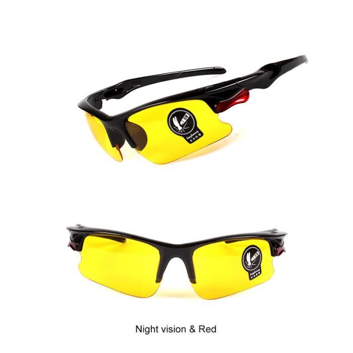 Vision nocturne Rouge Lunettes De Vision Nocturne Pour Hommes Et Femmes Sport Mode Conduite Peche Verre Achat Vente lunettes de soleil Cdiscount