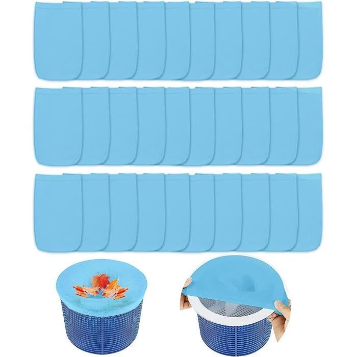 Lot De 20 Chaussettes Filtrantes Pour Skimmer De Piscine - Maille Ultra-fine 0,001 Mm - Réutilisables Et élastiques - 9