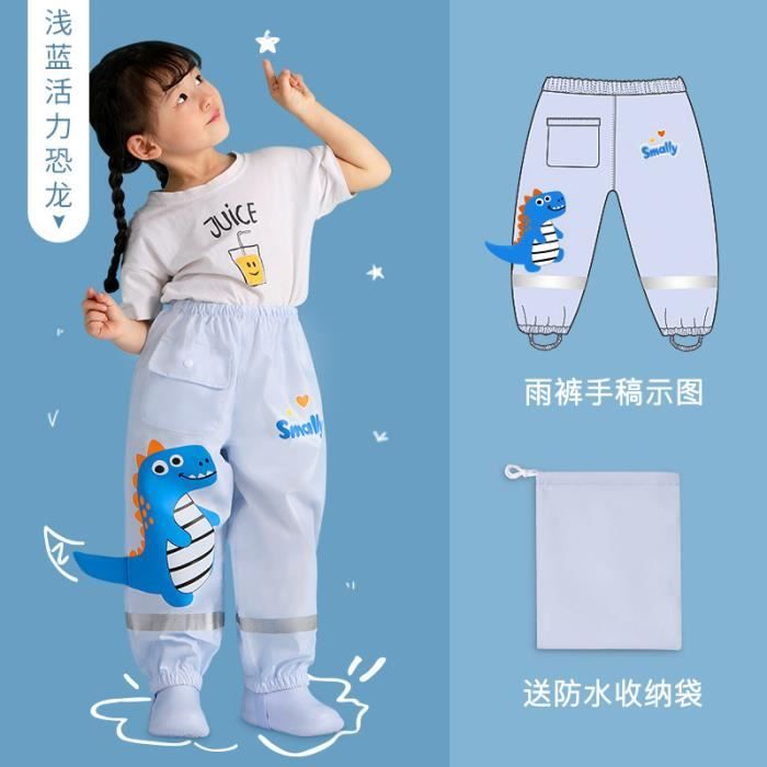 M - bleu - Pantalon de Pluie Imperméable pour Enfant Garçon et