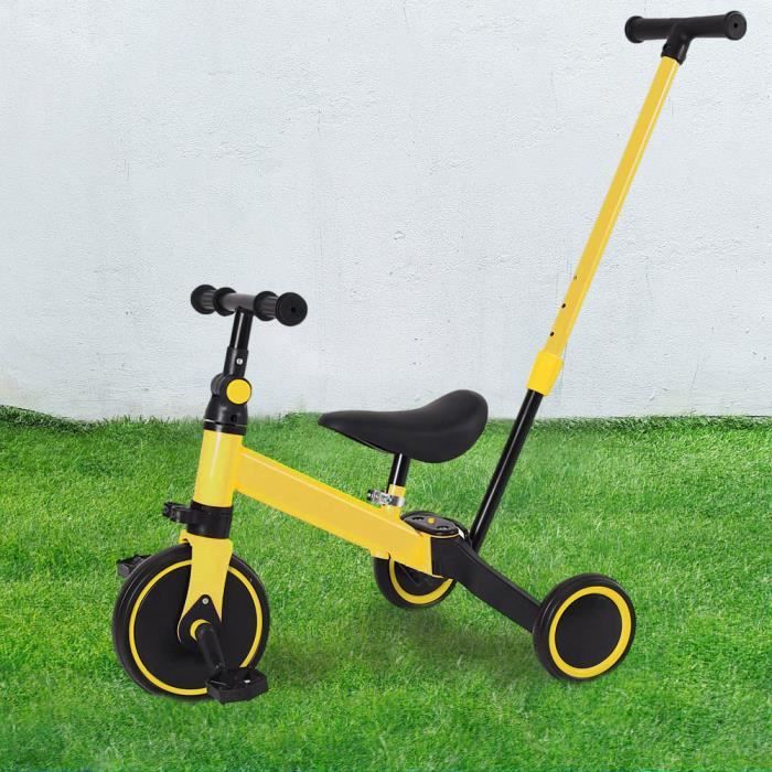 KORIMEFA 5 en 1 Vélo Draisienne Évolutif avec Putter pour Enfants 2-4 Ans Tricycle Vélo avec Pédale Amovible, Siège et Poignée Réglablespour Garçon et Fille en destockage et reconditionné chez