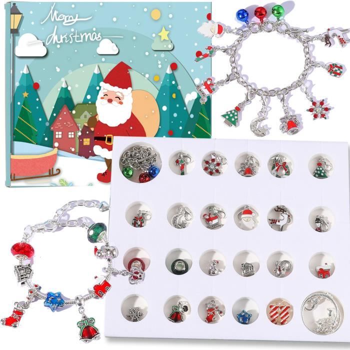 Calendrier De L'Avent 2024 Bracelet DIY Pour Fille - 24 Charmes Bijoux, Cadeau Noël 5-12 Ans